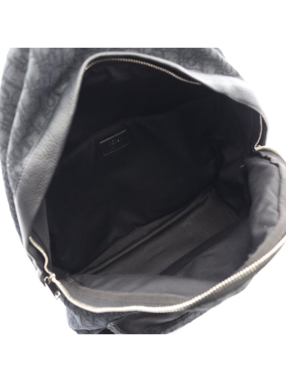 Dior Backpack Blue Jacquard Black Canvas Leather Rider - Picture 3 of 8